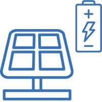 Solar Panel with Battery icon